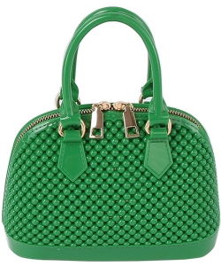 Beaded Candy Jelly Dome Satchel LGZ078 KELLY GREEN